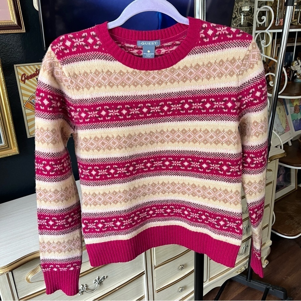 Vintage Lambswool Fair Isle Sweater Small